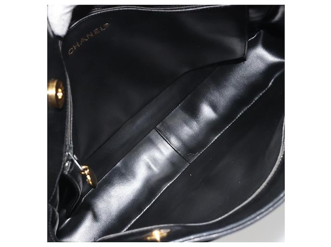 CHANEL COCO Mark Tote Bag Leather Black Gold CC - vista 10