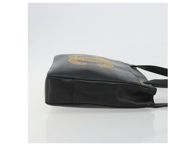 CHANEL COCO Mark Tote Bag Leather Black Gold CC - vista 3