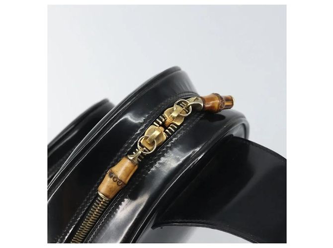 Bamboo Zaino Gucci in pelle nera con bambù - vista 14