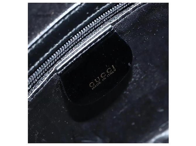 Bamboo Zaino Gucci in pelle nera con bambù - vista 15