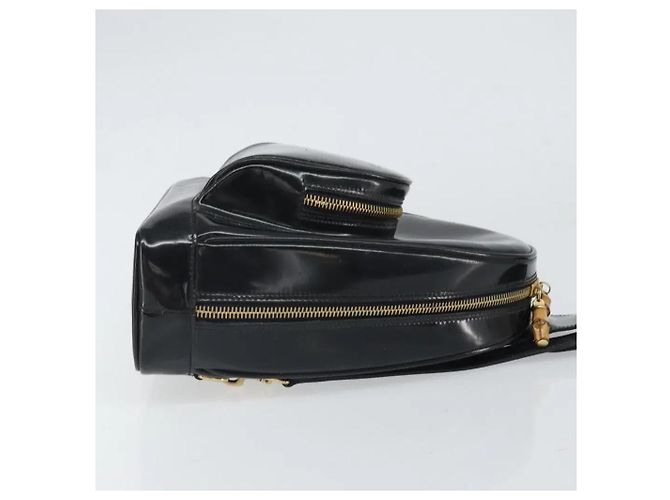 Bamboo Zaino Gucci in pelle nera con bambù - vista 4