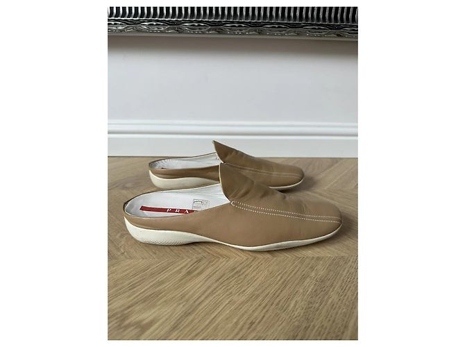 Prada Leder Mules Beige Karamell - Ansicht 2