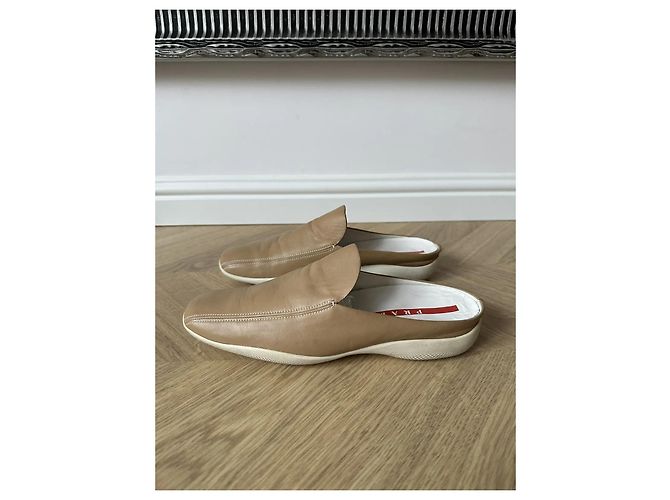 Prada Leder Mules Beige Karamell - Ansicht 4