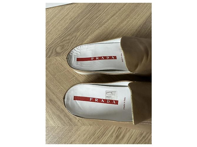 Prada Leder Mules Beige Karamell - Ansicht 6