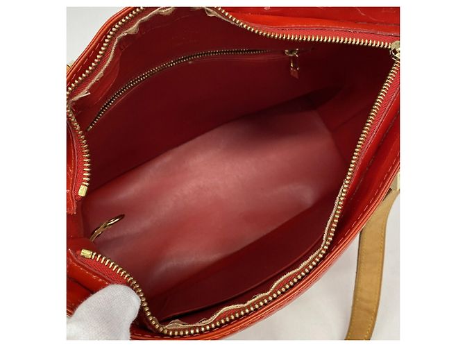 Borsa Tote Louis Vuitton Vernis Houston M91092 Rouge Rosso - vista 4