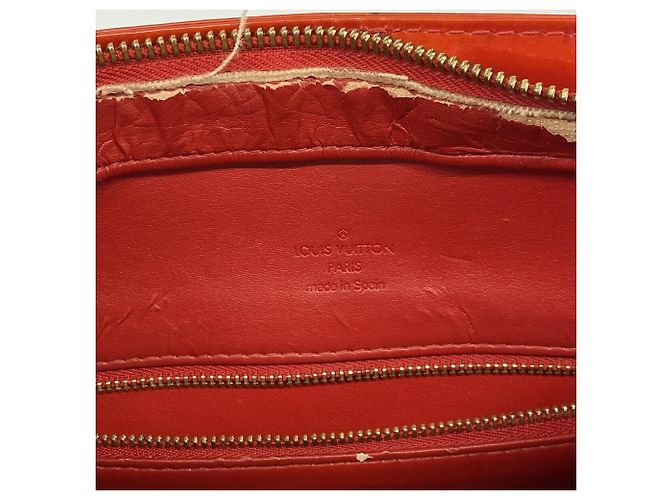 Borsa Tote Louis Vuitton Vernis Houston M91092 Rouge Rosso - vista 5