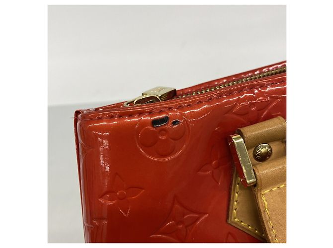 Borsa Tote Louis Vuitton Vernis Houston M91092 Rouge Rosso - vista 9
