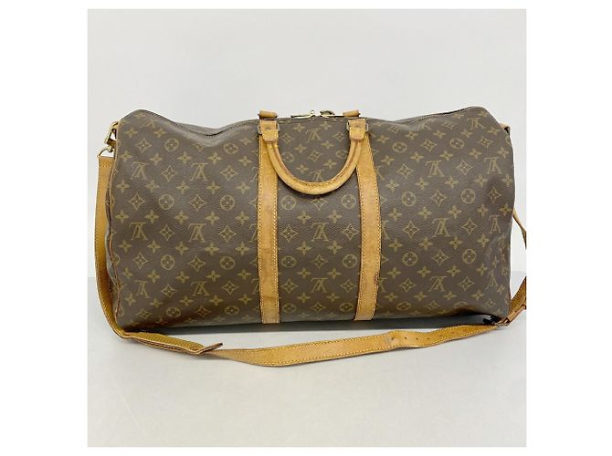 Louis Vuitton Boston Monogram Keepall Bandoulière 55 Marrone - vista 12