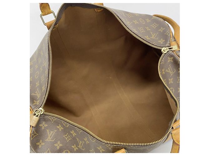 Louis Vuitton Boston Monogram Keepall Bandoulière 55 Marrone - vista 4