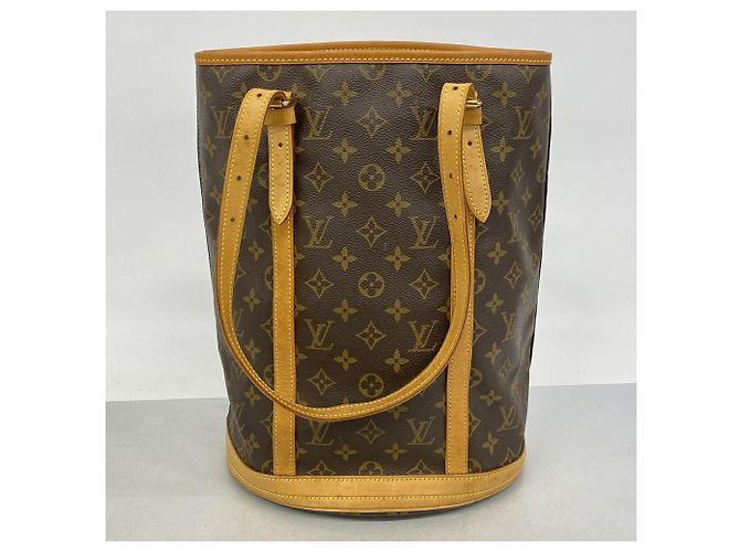 Borsa Tote Louis Vuitton Monogram Bucket GM Marrone - vista 11