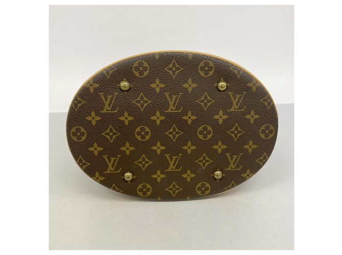 Borsa Tote Louis Vuitton Monogram Bucket GM Marrone - vista 3