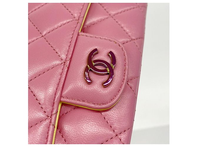 Borsa a tracolla con catena Chanel Matelassé Rosa - vista 10