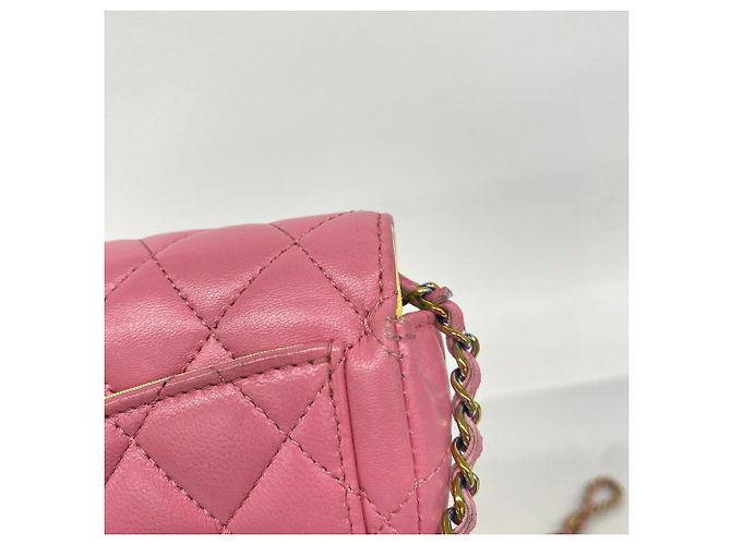 Borsa a tracolla con catena Chanel Matelassé Rosa - vista 7