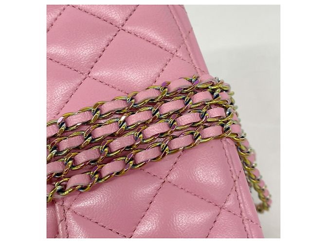 Borsa a tracolla con catena Chanel Matelassé Rosa - vista 9