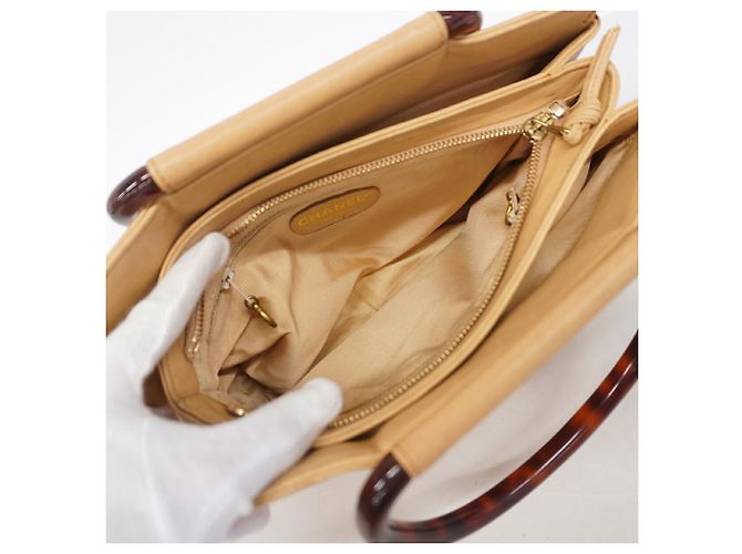 Borsa a mano Chanel in pelle d'agnello beige - vista 4
