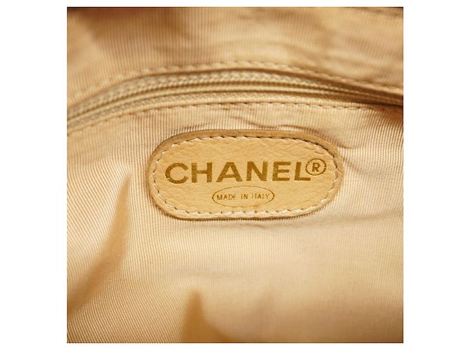 Borsa a mano Chanel in pelle d'agnello beige - vista 5