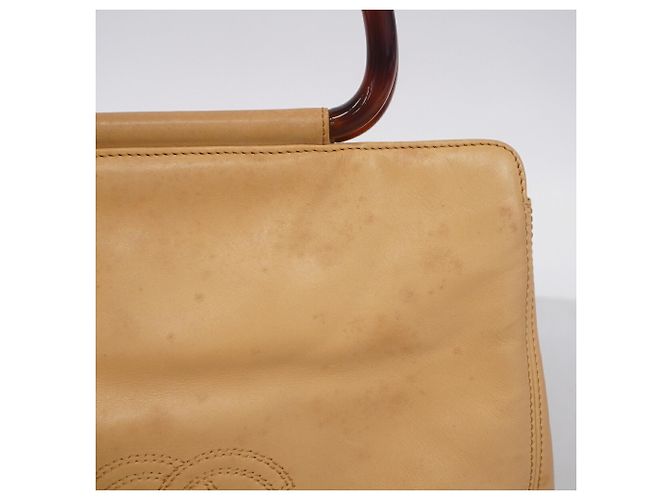 Borsa a mano Chanel in pelle d'agnello beige - vista 9