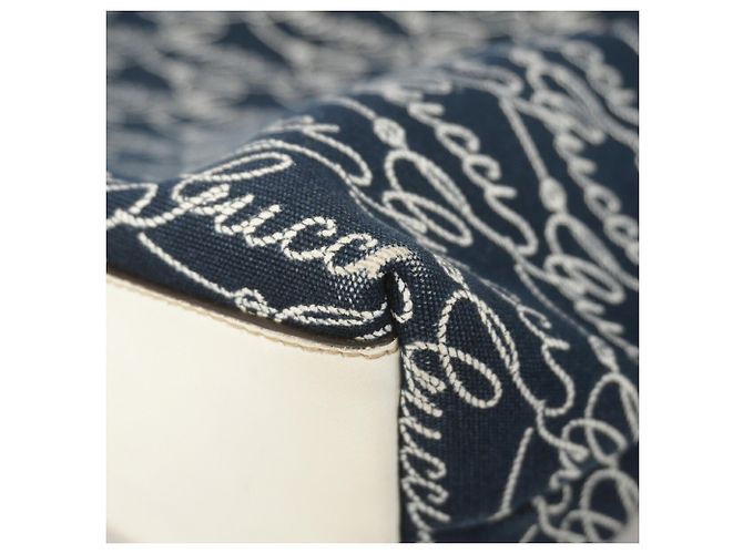 Gucci Tote Bag aus Navy-Canvas Marineblau - Ansicht 7