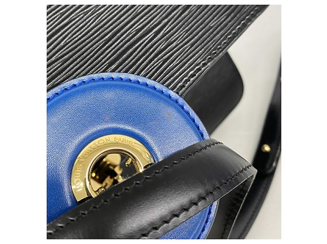 Borsa a tracolla Louis Vuitton Epi Free Run Nero Blu - vista 9