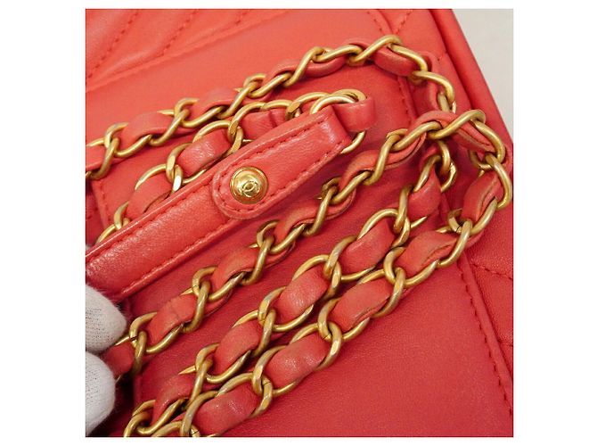 Borsa a mano Chanel in pelle d'agnello rosa - vista 10