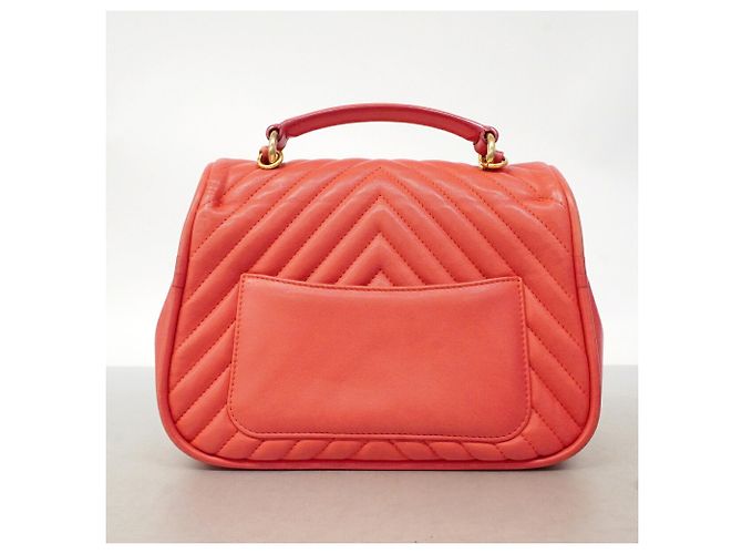 Borsa a mano Chanel in pelle d'agnello rosa - vista 12