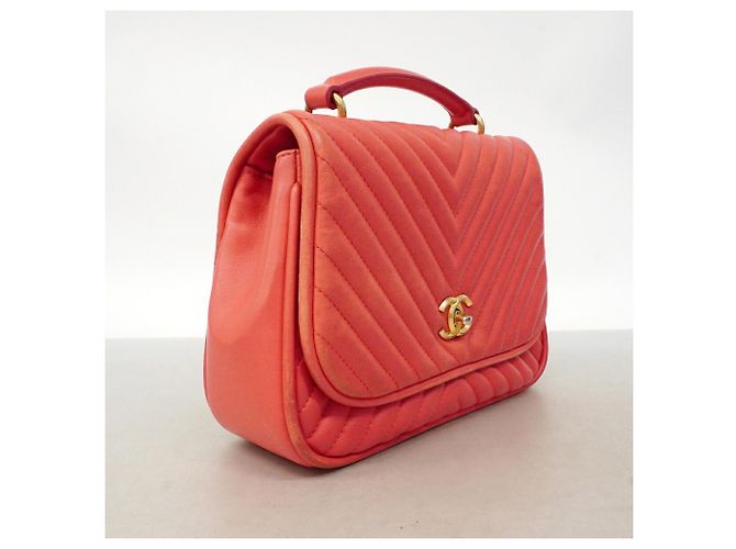 Borsa a mano Chanel in pelle d'agnello rosa - vista 2