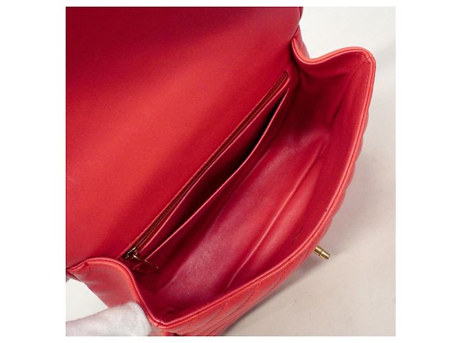 Borsa a mano Chanel in pelle d'agnello rosa - vista 4