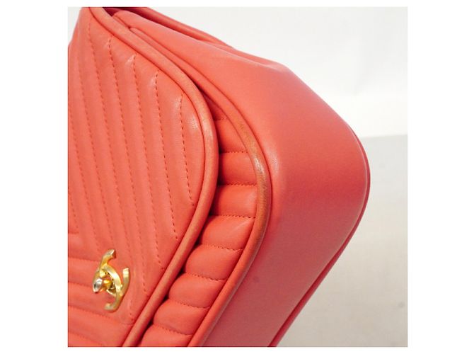 Borsa a mano Chanel in pelle d'agnello rosa - vista 6