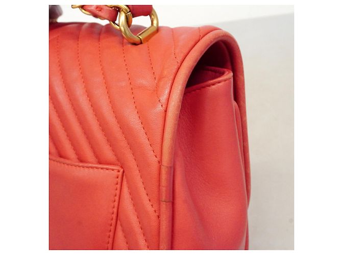 Borsa a mano Chanel in pelle d'agnello rosa - vista 8