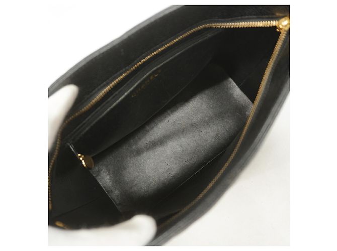 Timeless Borsa Tote Chanel in vitello martellato nero - vista 4