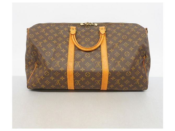 Louis Vuitton Boston Monogram Keepall Bandoulière 50 Marrone - vista 14