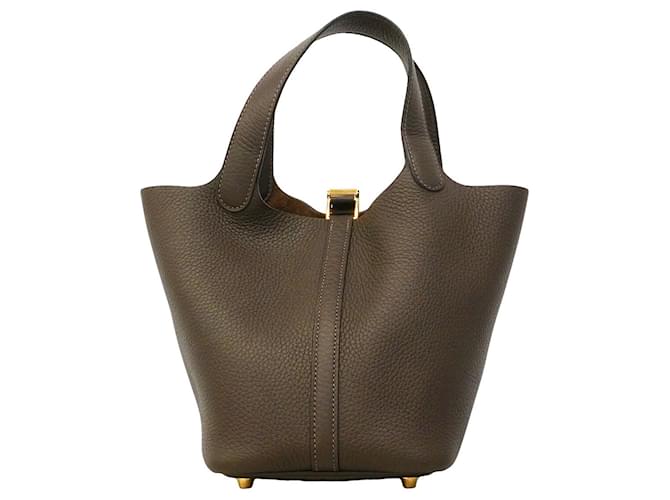Hermès Borsa Hermes Picotin Lock PM Marrone - vista 8