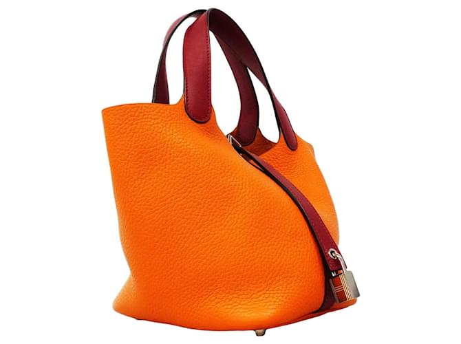 Hermès Borsa Hermes Picotin Lock PM Touch Rosso Arancione - vista 2