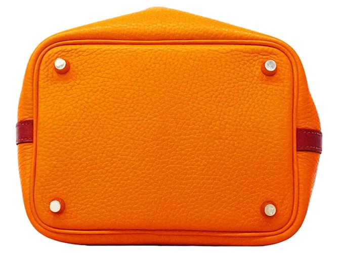 Hermès Borsa Hermes Picotin Lock PM Touch Rosso Arancione - vista 3