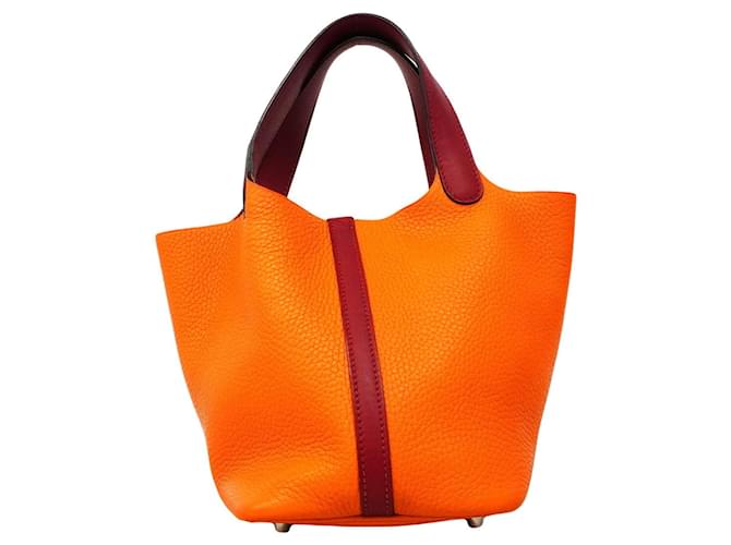 Hermès Borsa Hermes Picotin Lock PM Touch Rosso Arancione - vista 9