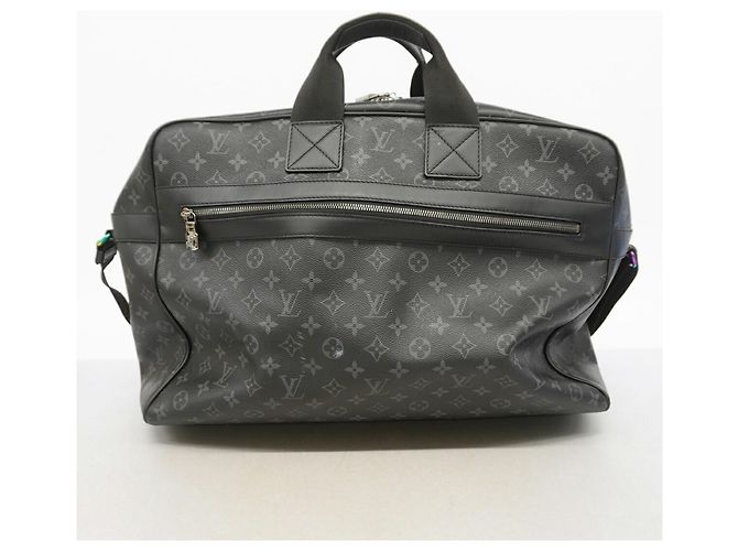 Borsa da viaggio Louis Vuitton Boston Monogram Eclipse Flash Nero - vista 15