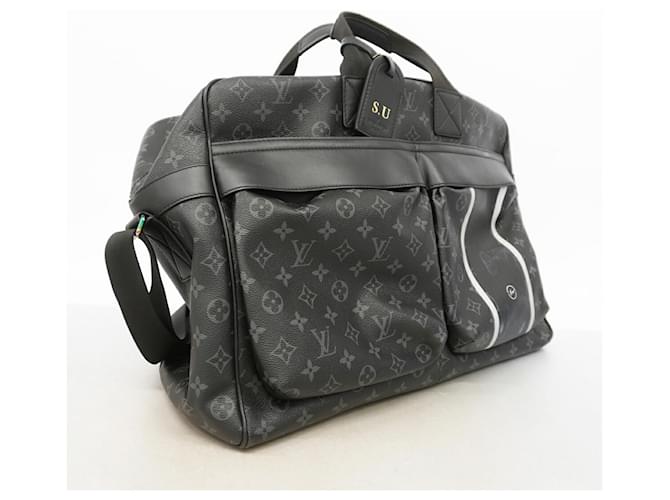 Borsa da viaggio Louis Vuitton Boston Monogram Eclipse Flash Nero - vista 2