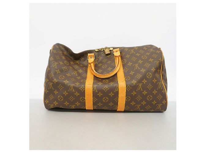 Borsa Louis Vuitton Boston Monogram Keepall Bandoulière 45 Marrone - vista 14