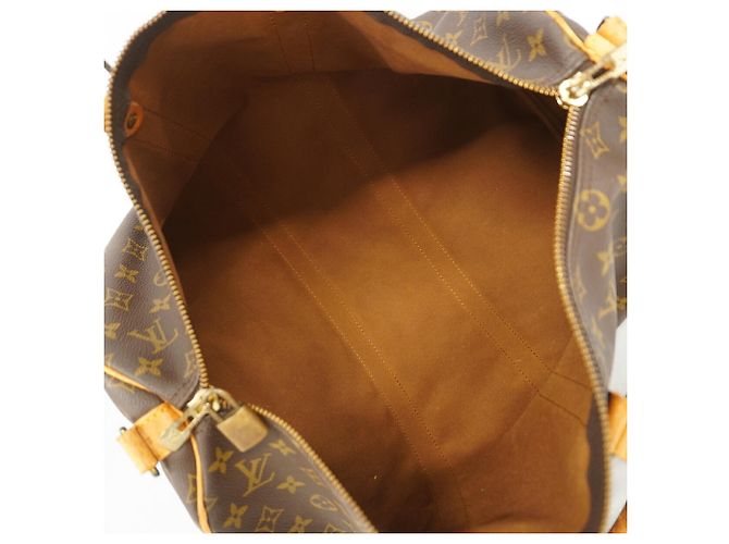Borsa Louis Vuitton Boston Monogram Keepall Bandoulière 45 Marrone - vista 4