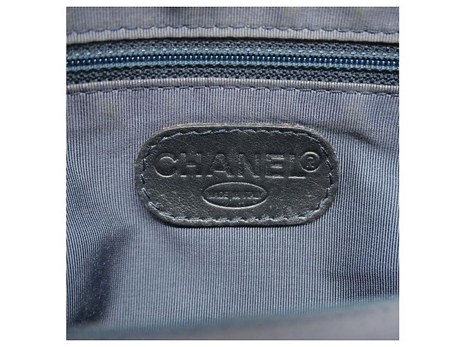 Borsa Tote Chanel in denim Marrone Blu - vista 5