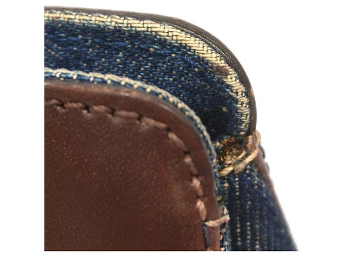 Borsa Tote Chanel in denim Marrone Blu - vista 7