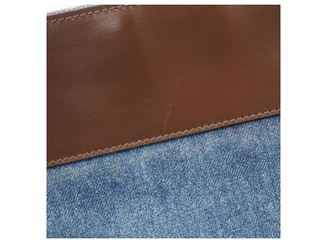 Borsa Tote Chanel in denim Marrone Blu - vista 9
