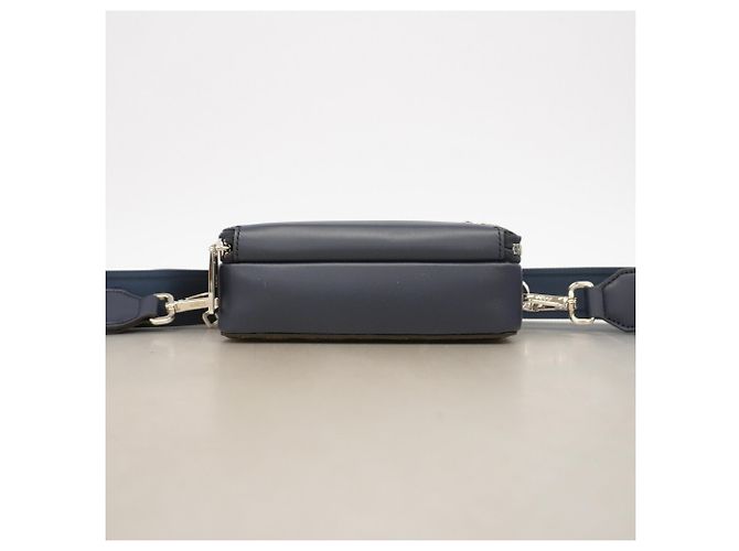 Borsa a tracolla Fendi Zucca in pelle Cachi Blu navy - vista 3