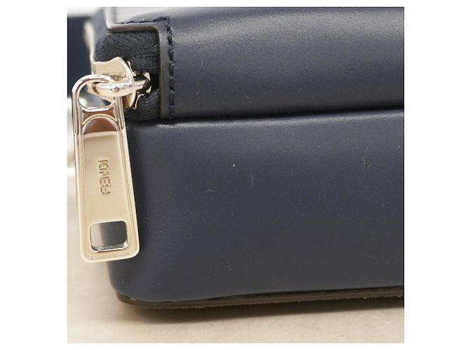 Borsa a tracolla Fendi Zucca in pelle Cachi Blu navy - vista 9