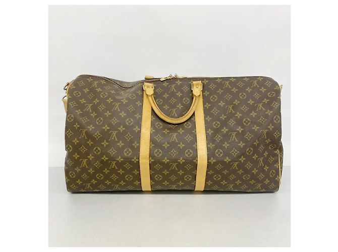 Louis Vuitton Brown Boston Monogram Keepall Bandoulière 60 Marrone - vista 11