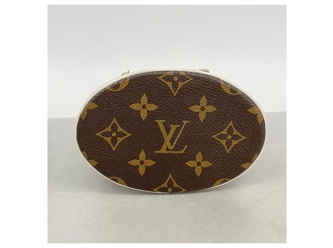 Borsa Louis Vuitton Monogram Nano Bucket Marrone Bianco - vista 3