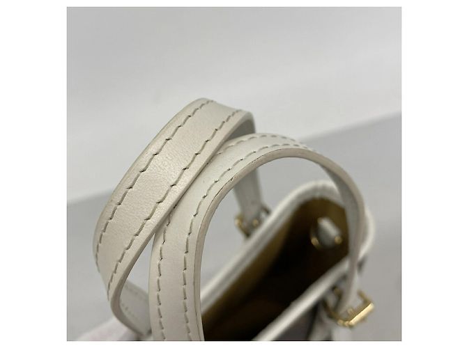 Borsa Louis Vuitton Monogram Nano Bucket Marrone Bianco - vista 8