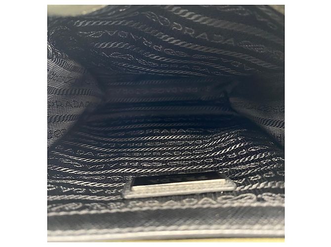 Borsa a tracolla Prada Saffiano in Khaki Cachi - vista 12