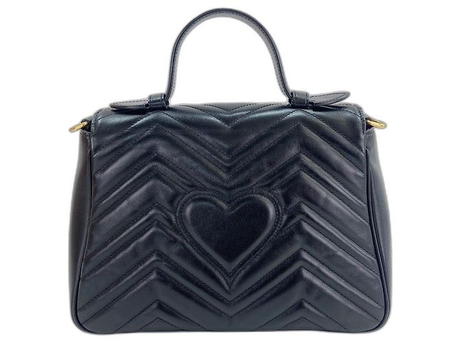 Borsa a mano e a tracolla GUCCI GG Marmont Nero - vista 2