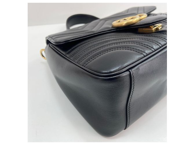 Borsa a mano e a tracolla GUCCI GG Marmont Nero - vista 6